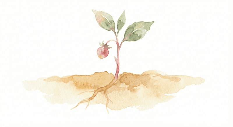 Sprouting plant watercolor illustration